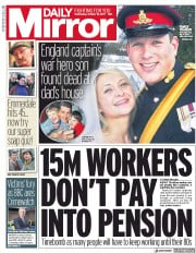Daily Mirror () Newspaper Front Page for 18 October 2017
