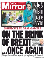 Daily Mirror () Newspaper Front Page for 18 October 2019