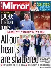 Daily Mirror () Newspaper Front Page for 18 October 2021