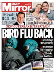 Daily Mirror () Newspaper Front Page for 18 November 2014