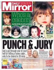 Daily Mirror () Newspaper Front Page for 18 November 2017