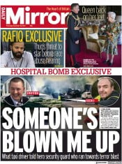 Daily Mirror () Newspaper Front Page for 18 November 2021