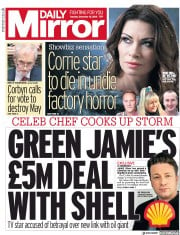 Daily Mirror () Newspaper Front Page for 18 December 2018