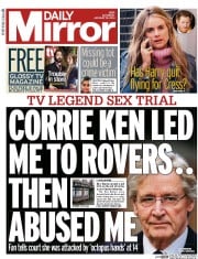 Daily Mirror () Newspaper Front Page for 18 January 2014