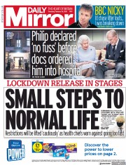 Daily Mirror () Newspaper Front Page for 18 February 2021