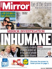 Daily Mirror () Newspaper Front Page for 18 February 2022
