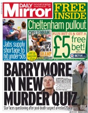 Daily Mirror () Newspaper Front Page for 18 March 2021