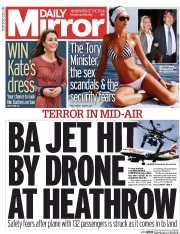 Daily Mirror () Newspaper Front Page for 18 April 2016