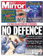 Daily Mirror () Newspaper Front Page for 18 April 2020