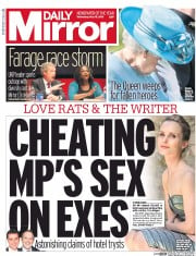 Daily Mirror () Newspaper Front Page for 18 May 2016
