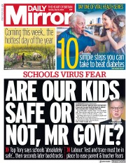 Daily Mirror () Newspaper Front Page for 18 May 2020