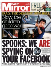 Daily Mirror () Newspaper Front Page for 18 June 2014