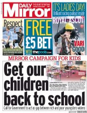 Daily Mirror () Newspaper Front Page for 18 June 2020