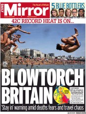 Daily Mirror () Newspaper Front Page for 18 July 2022