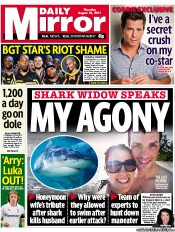 Daily Mirror () Newspaper Front Page for 18 August 2011