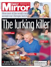 Daily Mirror () Newspaper Front Page for 18 August 2016