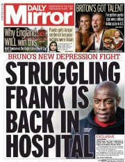 Daily Mirror () Newspaper Front Page for 18 September 2015
