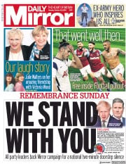 Daily Mirror () Newspaper Front Page for 19 October 2020