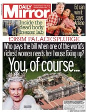 Daily Mirror () Newspaper Front Page for 19 November 2016