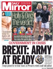 Daily Mirror () Newspaper Front Page for 19 November 2018
