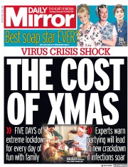 Daily Mirror () Newspaper Front Page for 19 November 2020