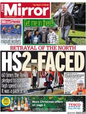 Daily Mirror () Newspaper Front Page for 19 November 2021