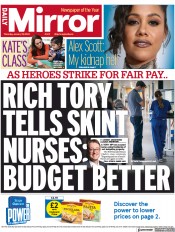 Daily Mirror () Newspaper Front Page for 19 January 2023