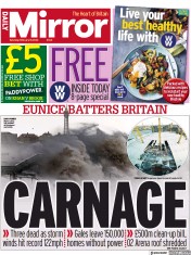 Daily Mirror () Newspaper Front Page for 19 February 2022
