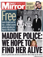 Daily Mirror () Newspaper Front Page for 19 April 2016
