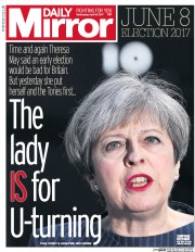 Daily Mirror () Newspaper Front Page for 19 April 2017