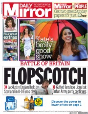 Daily Mirror () Newspaper Front Page for 19 June 2021