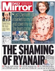Daily Mirror () Newspaper Front Page for 19 September 2017