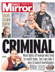 Daily Mirror () Newspaper Front Page for 1 October 2016