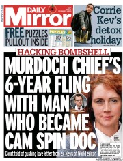 Daily Mirror () Newspaper Front Page for 1 November 2013