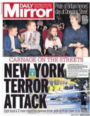 Daily Mirror () Newspaper Front Page for 1 November 2017