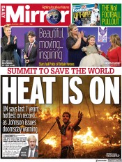 Daily Mirror () Newspaper Front Page for 1 November 2021