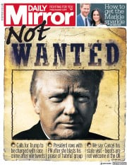 Daily Mirror () Newspaper Front Page for 1 December 2017