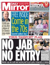 Daily Mirror () Newspaper Front Page for 1 December 2020