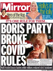 Daily Mirror () Newspaper Front Page for 1 December 2021