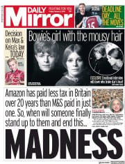 Daily Mirror () Newspaper Front Page for 1 February 2019