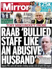 Daily Mirror () Newspaper Front Page for 1 February 2023