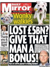 Daily Mirror () Newspaper Front Page for 1 March 2013