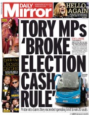 Daily Mirror () Newspaper Front Page for 1 March 2016