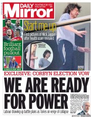 Daily Mirror () Newspaper Front Page for 1 April 2019