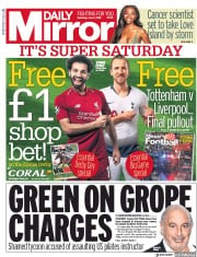Daily Mirror () Newspaper Front Page for 1 June 2019