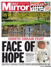 Daily Mirror () Newspaper Front Page for 1 June 2021