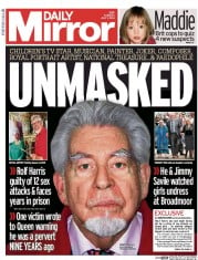Daily Mirror () Newspaper Front Page for 1 July 2014