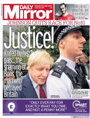 Daily Mirror () Newspaper Front Page for 1 July 2016