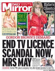 Daily Mirror () Newspaper Front Page for 1 July 2019