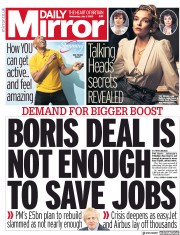 Daily Mirror () Newspaper Front Page for 1 July 2020